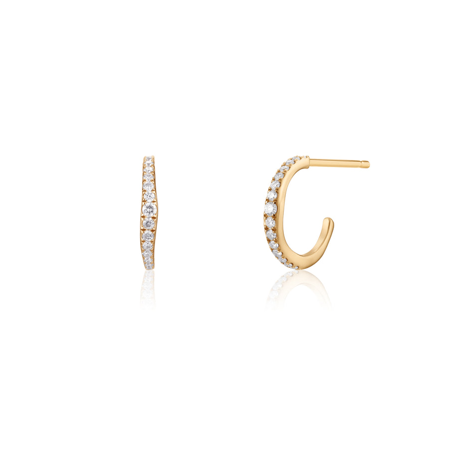 14k yellow gold petite Diamond earrings
