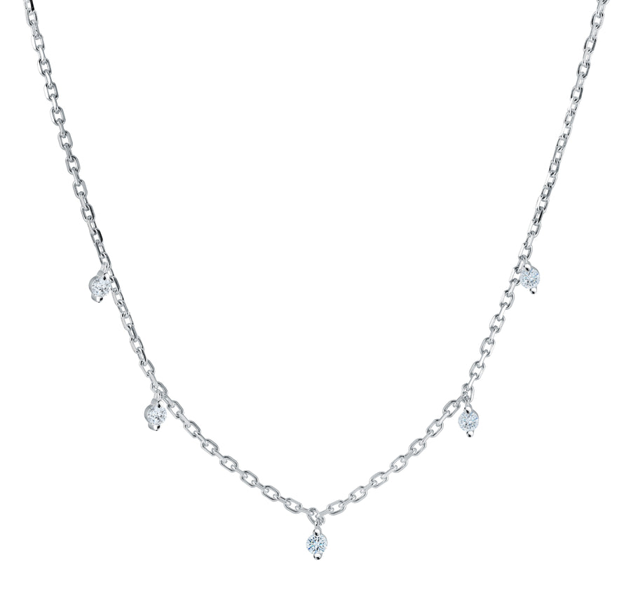 Stainless Steel Cubic Zirconia Drop Oval Link 16-18