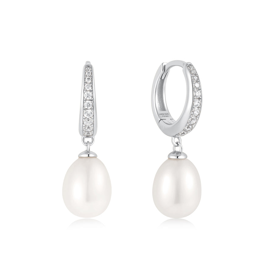 Silver Freshwater Pearl and White Cubic Zirconia P