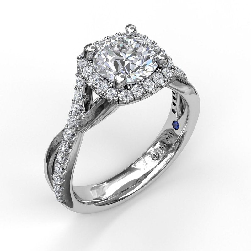 14K White Gold Semi-Mount 0.38ct Diamond Engagement Ring