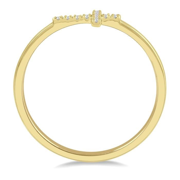 10K Yellow Gold 0.04ct Cross Ring