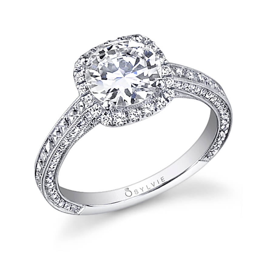 14K White Gold 0.43ct. Diamond Semi-Mount Engagement Ring