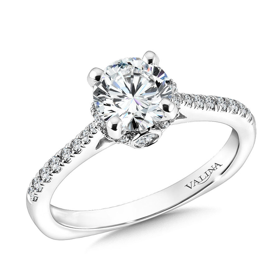 14K White Gold 0.23ct Diamond Semi-Mount Engagement Ring