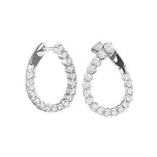 Sterling Silver Simulated Diamond Hoop Earrings