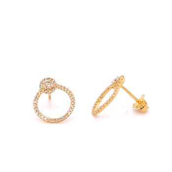 14K Yellow Gold 0.40ct. Diamond Circle Earrings