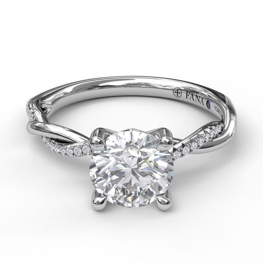 14K White Gold 0.10ct. Diamond Semi-Mount Engagement Ring