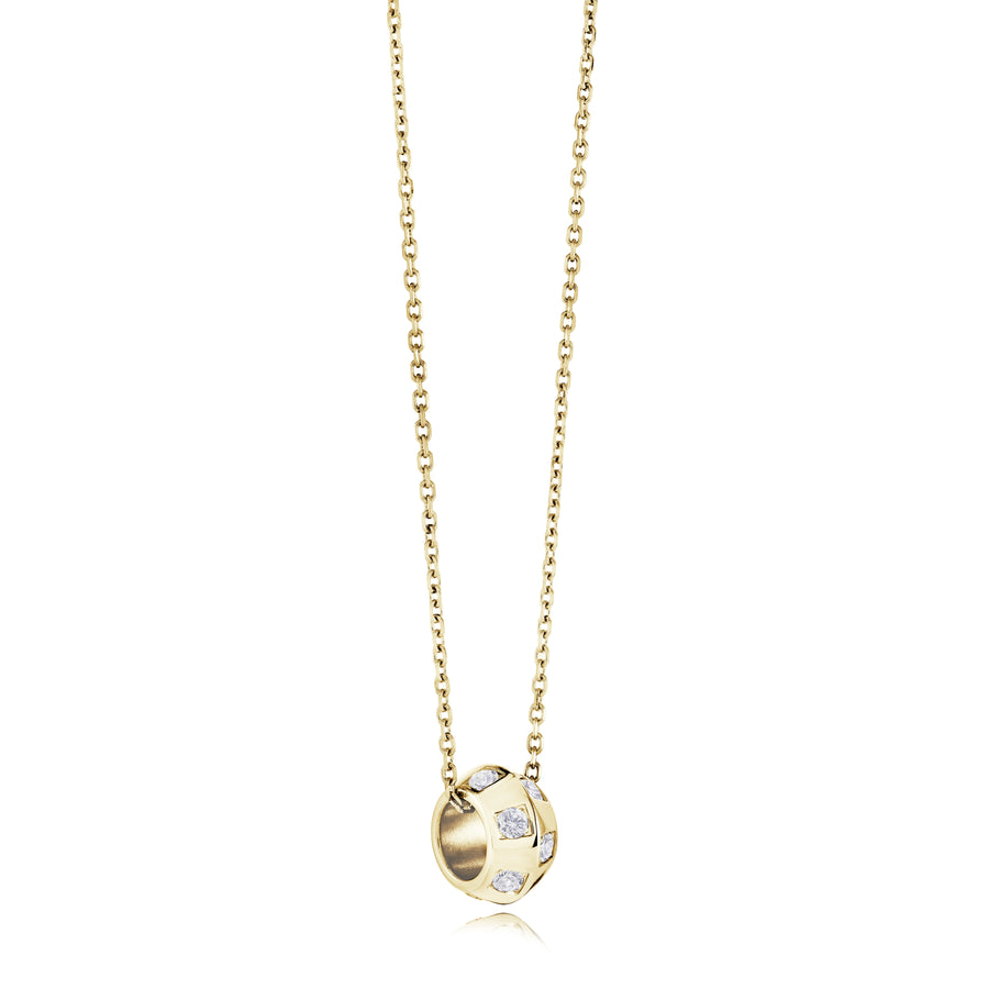 Stainless Steel Gold IP Bead Pendant on 16-18