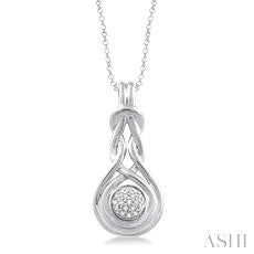Sterling Silver Diamond Pendant on 18