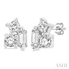 10K White Gold 0.15ct Diamond Scatter Earrings