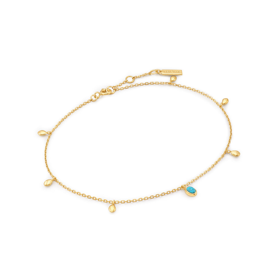 Turquoise Drop Pendant Anklet