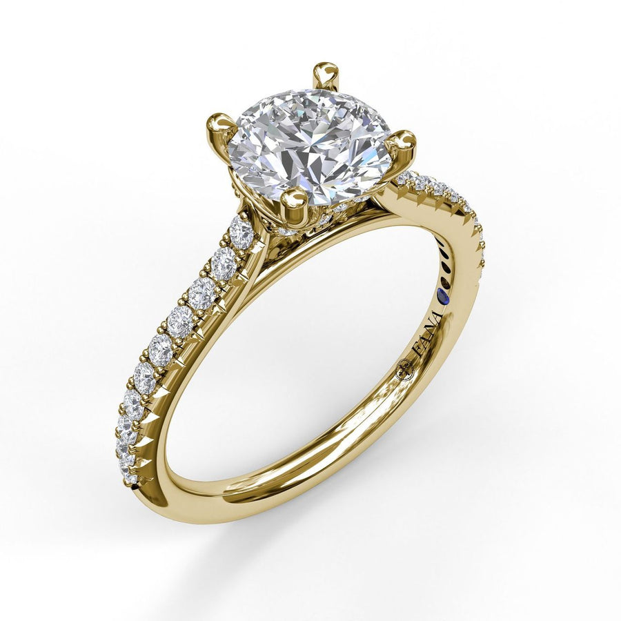 14K Yellow Gold Diamond Semi-Mount Engagement Ring
