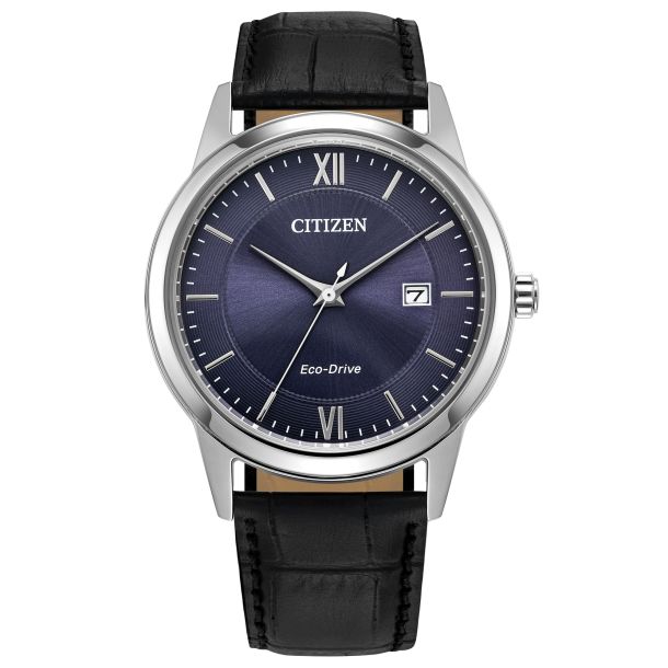 Citizen Eco-Drive Classic Leather Blue Face Watch