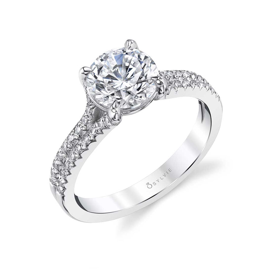 14K White Gold 0.24ct. Diamond Semi-Mount Engagement Ring