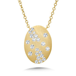 14K Yellow Gold Oval 0.33ctw Diamond Necklace