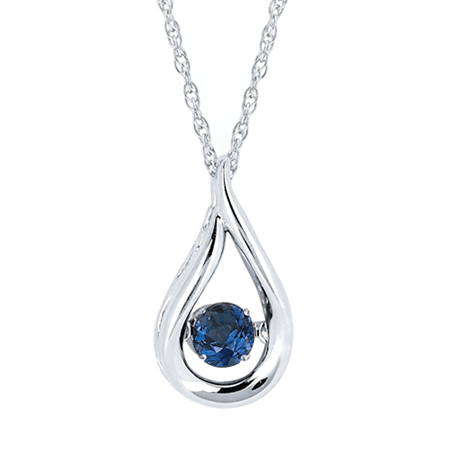 Sterling Silver Shimmering Sapphire Necklace