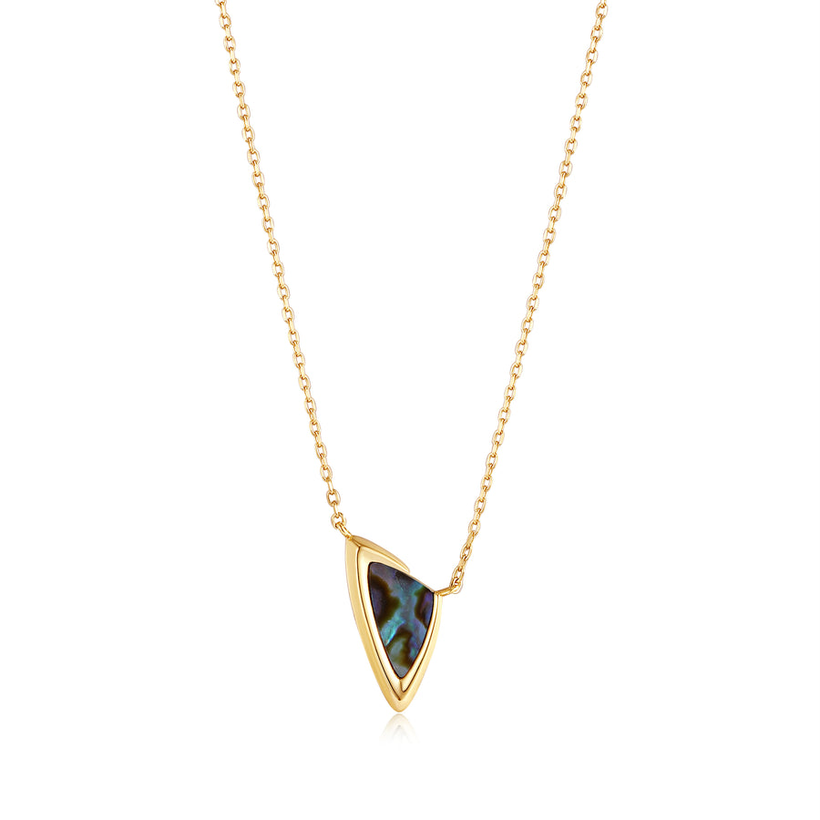 Sterling Silver Gold Plated Abalone Necklace