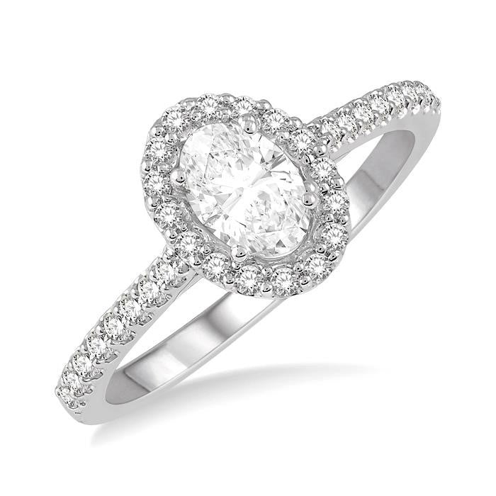 14K White Gold Diamond Engagement Ring