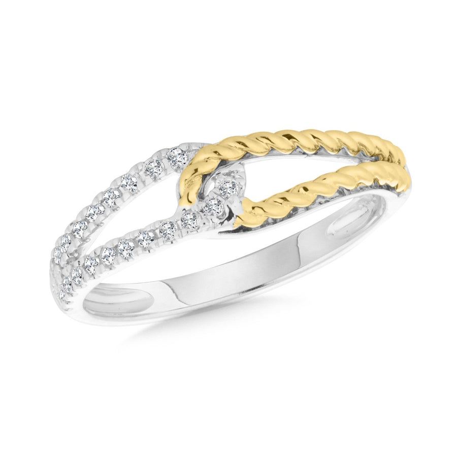 14k Two Toned 0.14ctw Diamond Ring