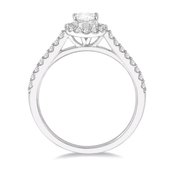 14K White Gold Diamond Engagement Ring