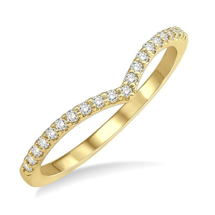 14k Yellow Gold Diamond Countouring Ring
