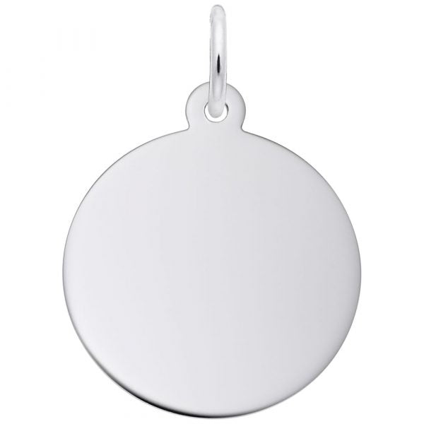 Sterling Silver Round Disk Charm